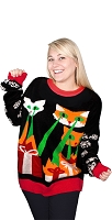 Laser Cat-ZIllas Ugly Christmas Sweater Laser Cat-ZIllas Ugly Christmas Sweater